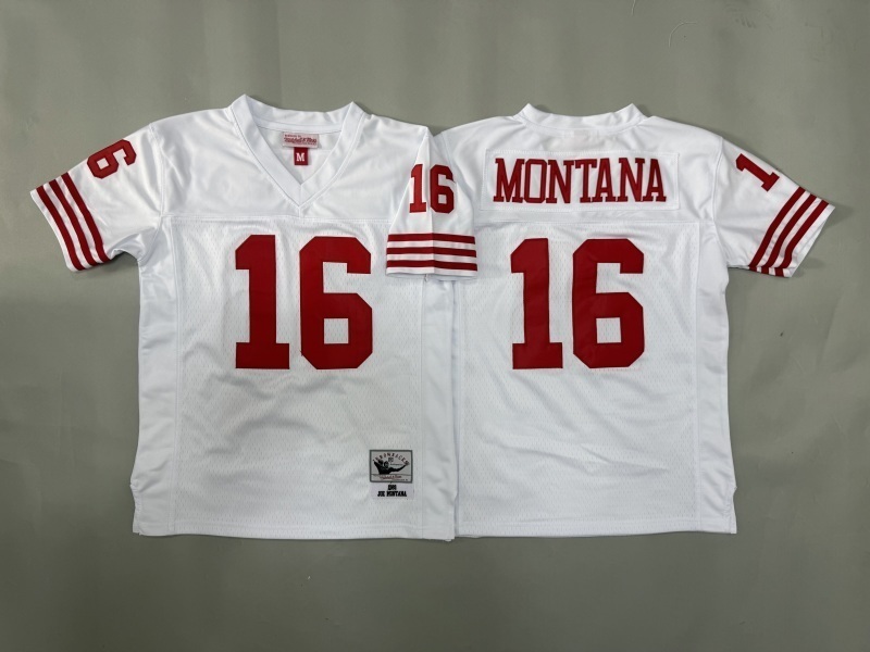 Youth San Francisco 49ers #16 Montana White Throwback Limited Nike NFL Jersey 02->youth nfl jersey->Youth Jersey